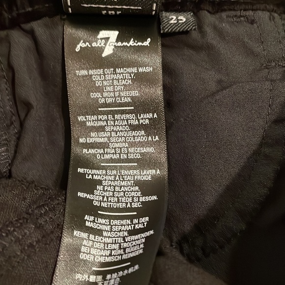 CLEARANCE NWT 7 for all mankind BLACK VELVET SUPER SKINNY size 25 - Picture 7 of 8